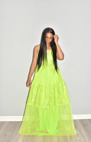 Julie Green Tulle Maxi Dress