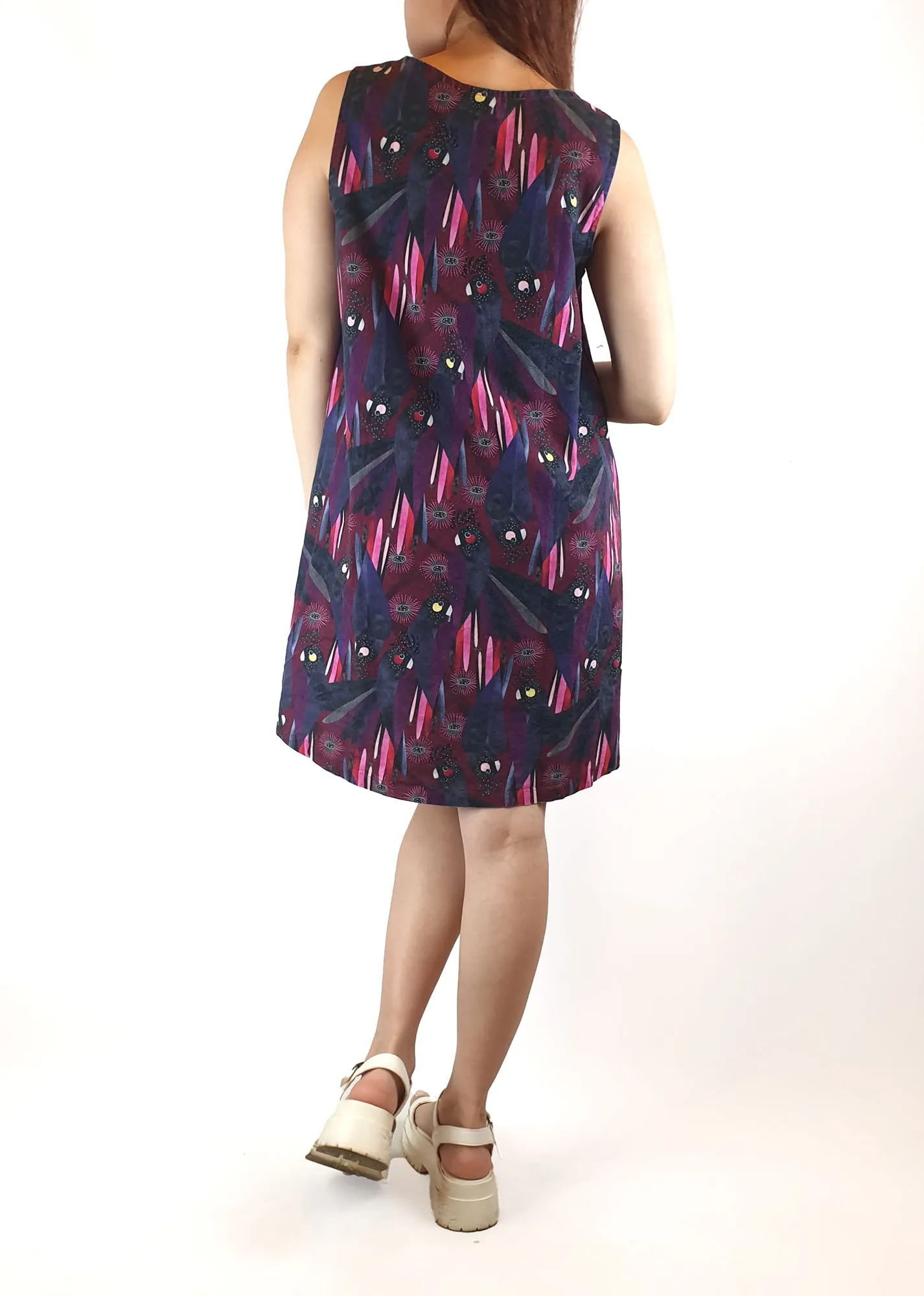 Karla Cola black cockatoo print dress size S / AU 10