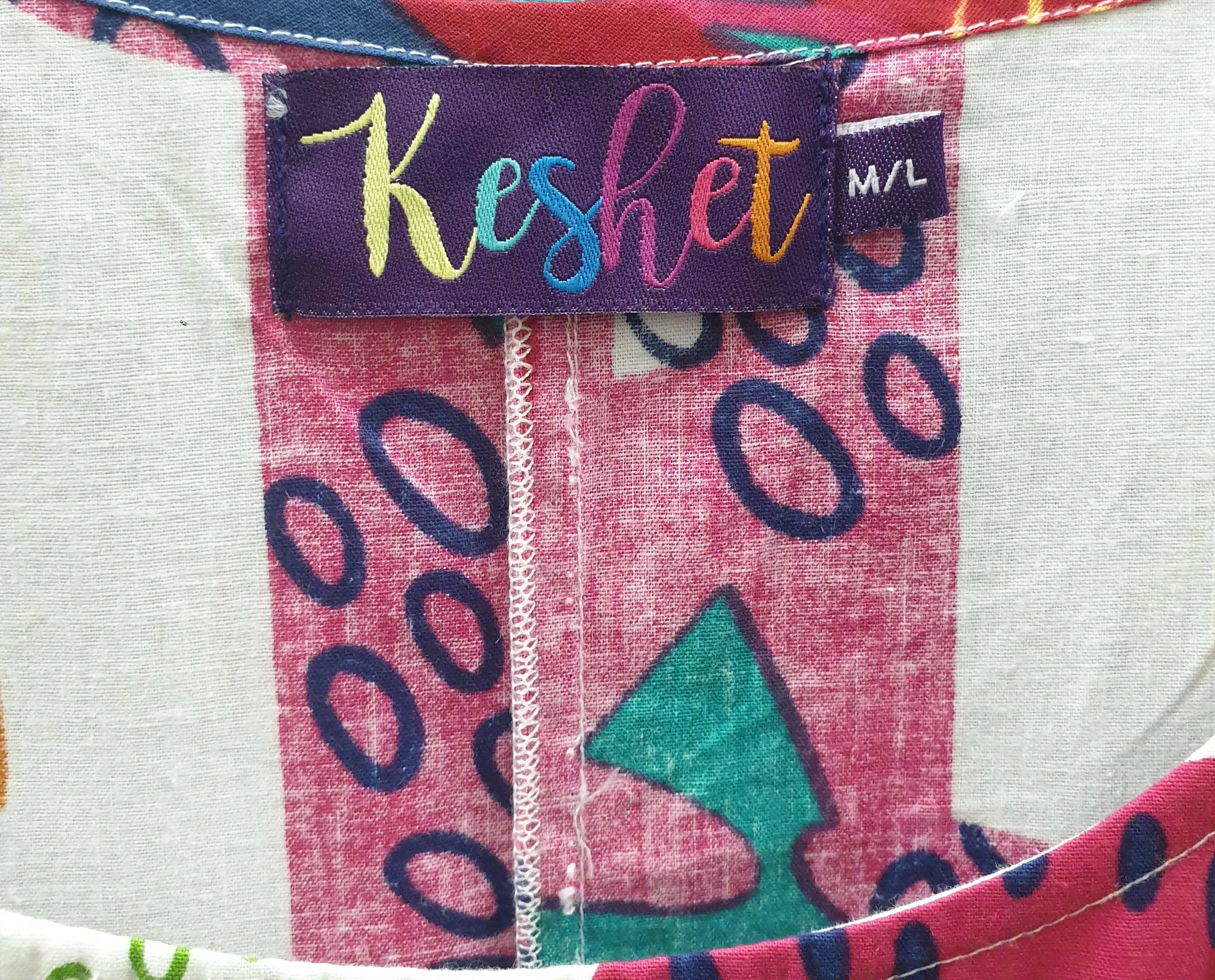 Keshet colourful print sleeveless dress size M/L
