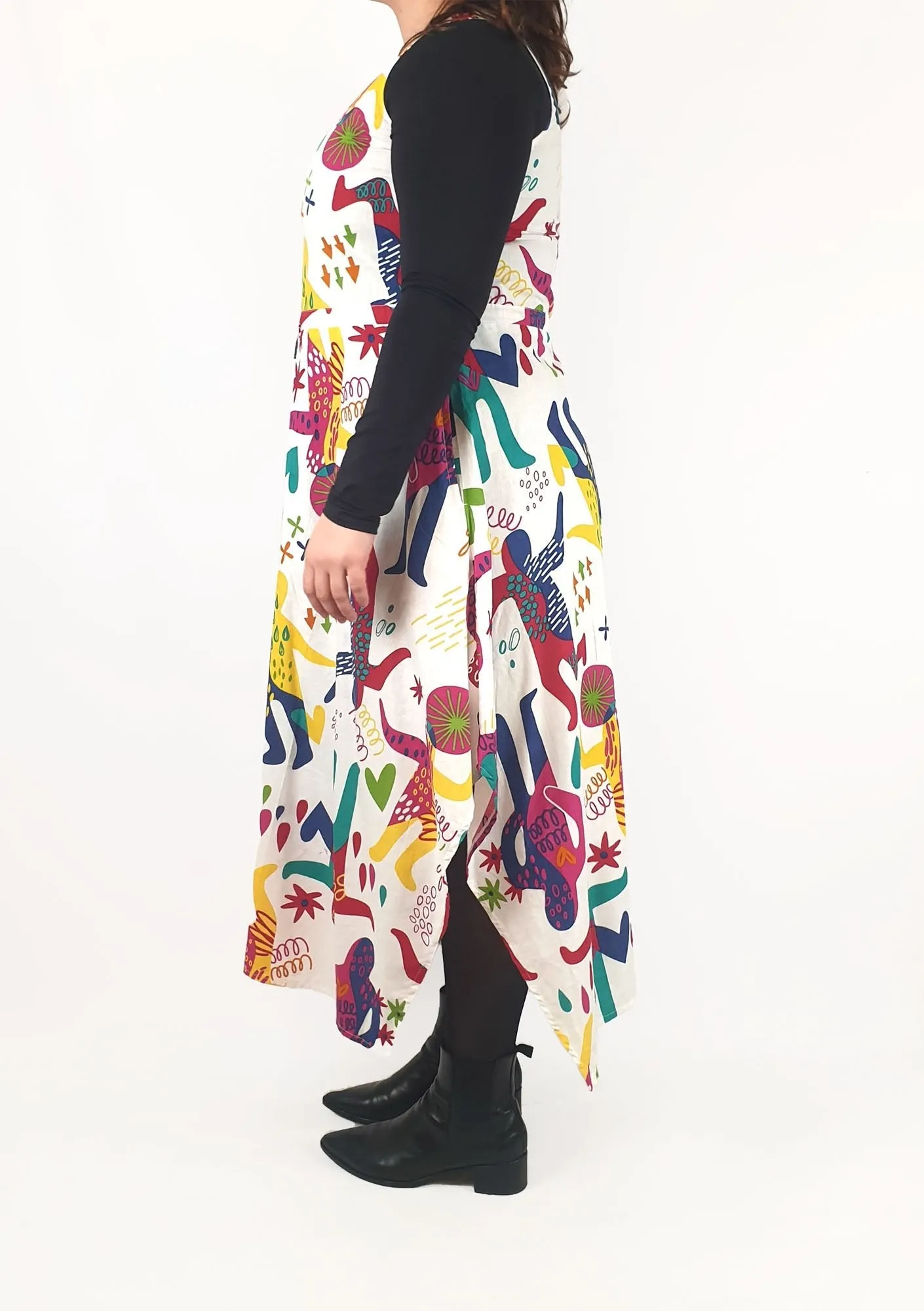 Keshet colourful print sleeveless dress size M/L