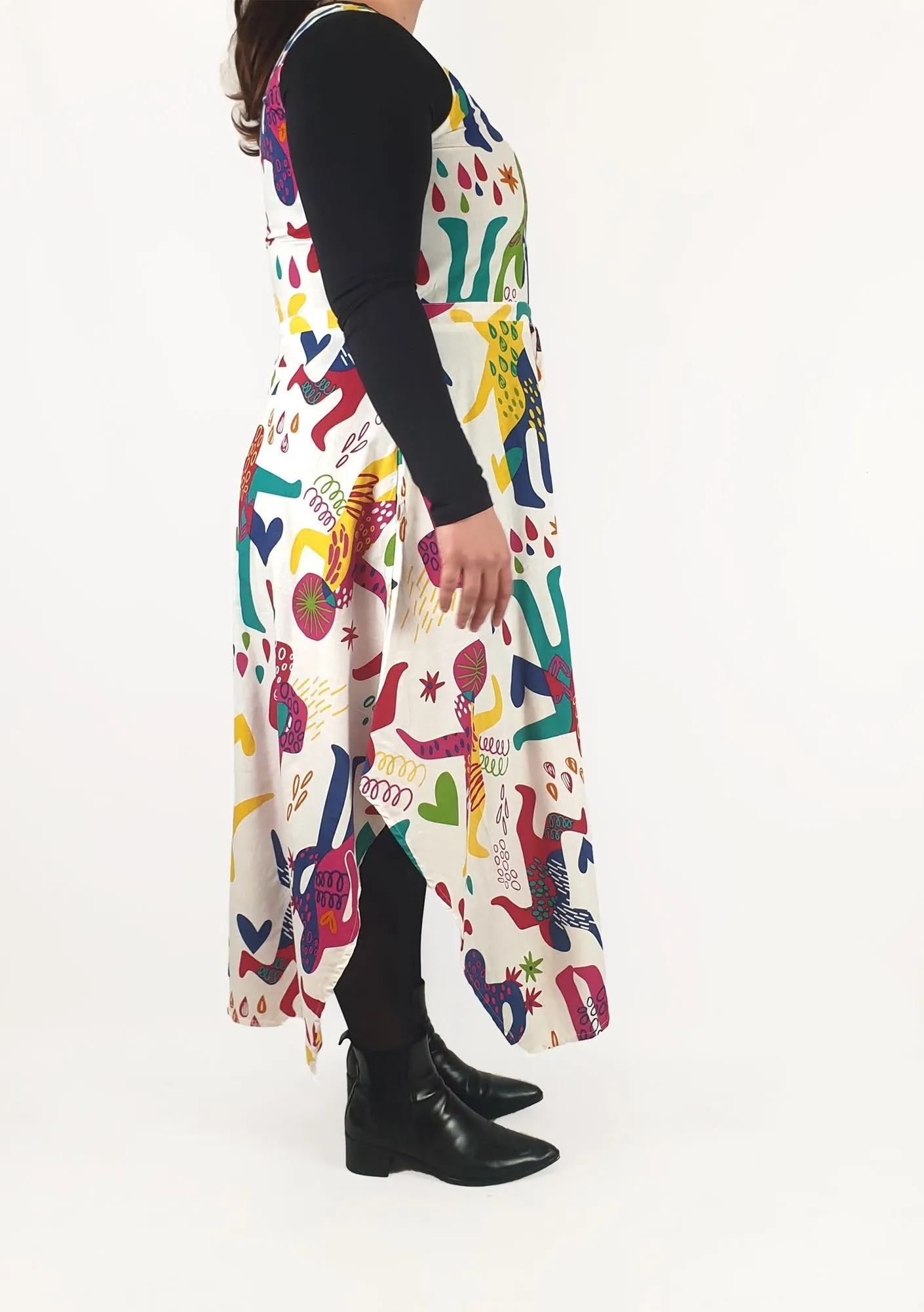 Keshet colourful print sleeveless dress size M/L
