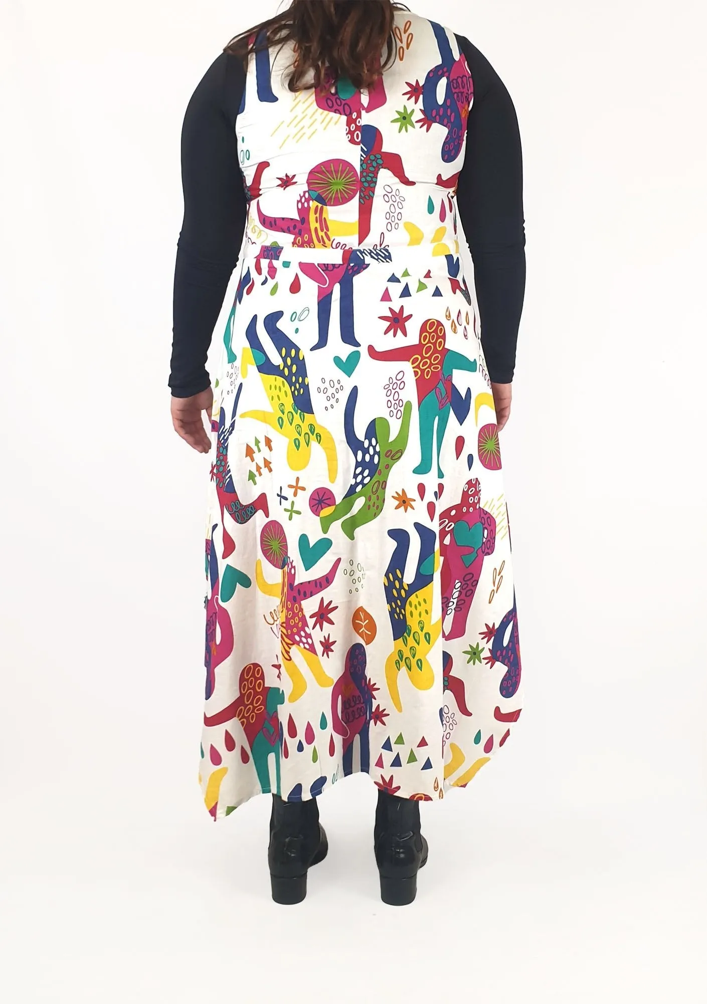 Keshet colourful print sleeveless dress size M/L