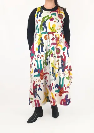 Keshet colourful print sleeveless dress size M/L