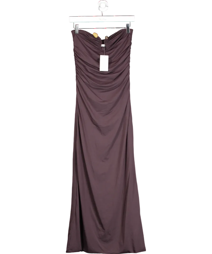 Kookai Brown Tayla Trim Maxi Dress UK 10