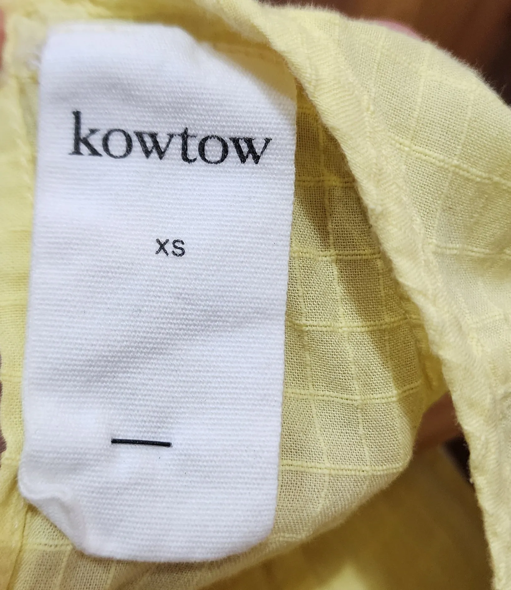 Kowtow yellow cotton dress size XS