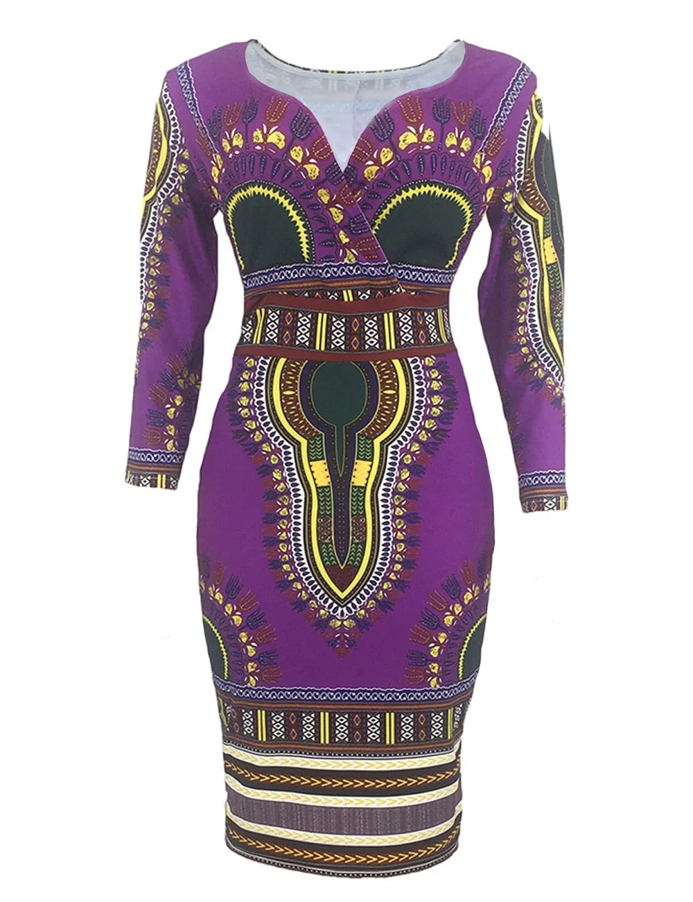 Ladies Striking Colorful Geometric Midi Dress