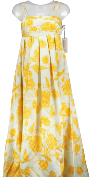 Leo Lin Orange Marguerite Maxi Dress Anemone Print In Ginger UK 8