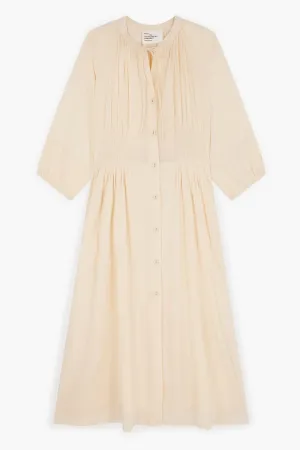 Leon & Harper Roudy  Plain   Ecru Long sleeve Dress