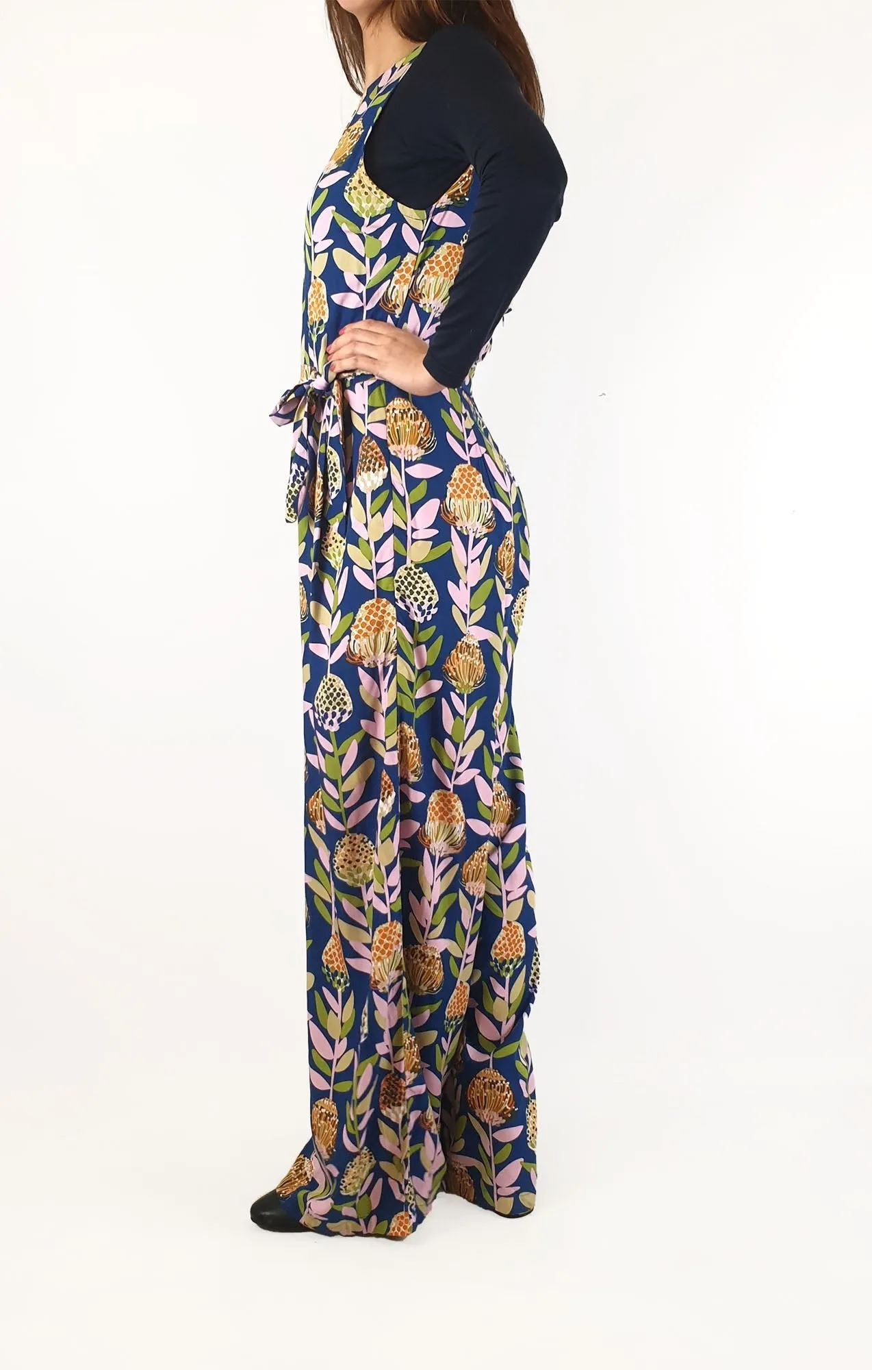Leonard St protea print wide leg sleeveless jumpsuit size 10