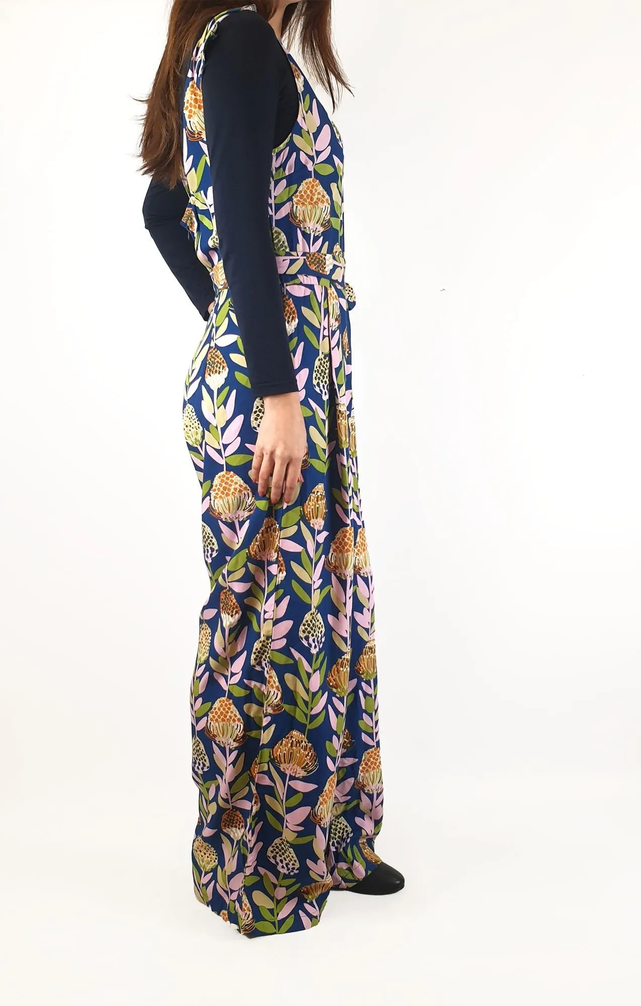 Leonard St protea print wide leg sleeveless jumpsuit size 10
