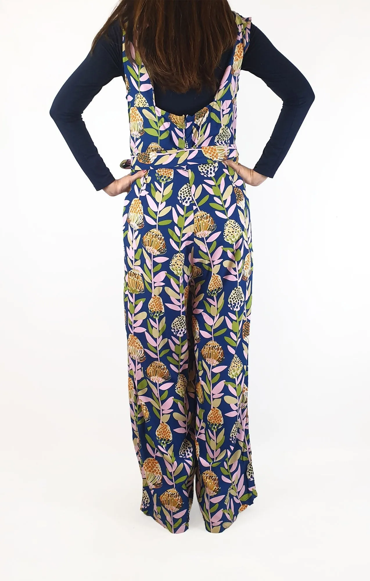 Leonard St protea print wide leg sleeveless jumpsuit size 10