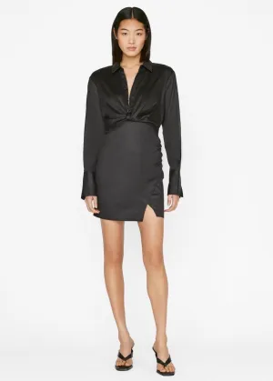 Longsleeve Mini Twist Dress (Noir)