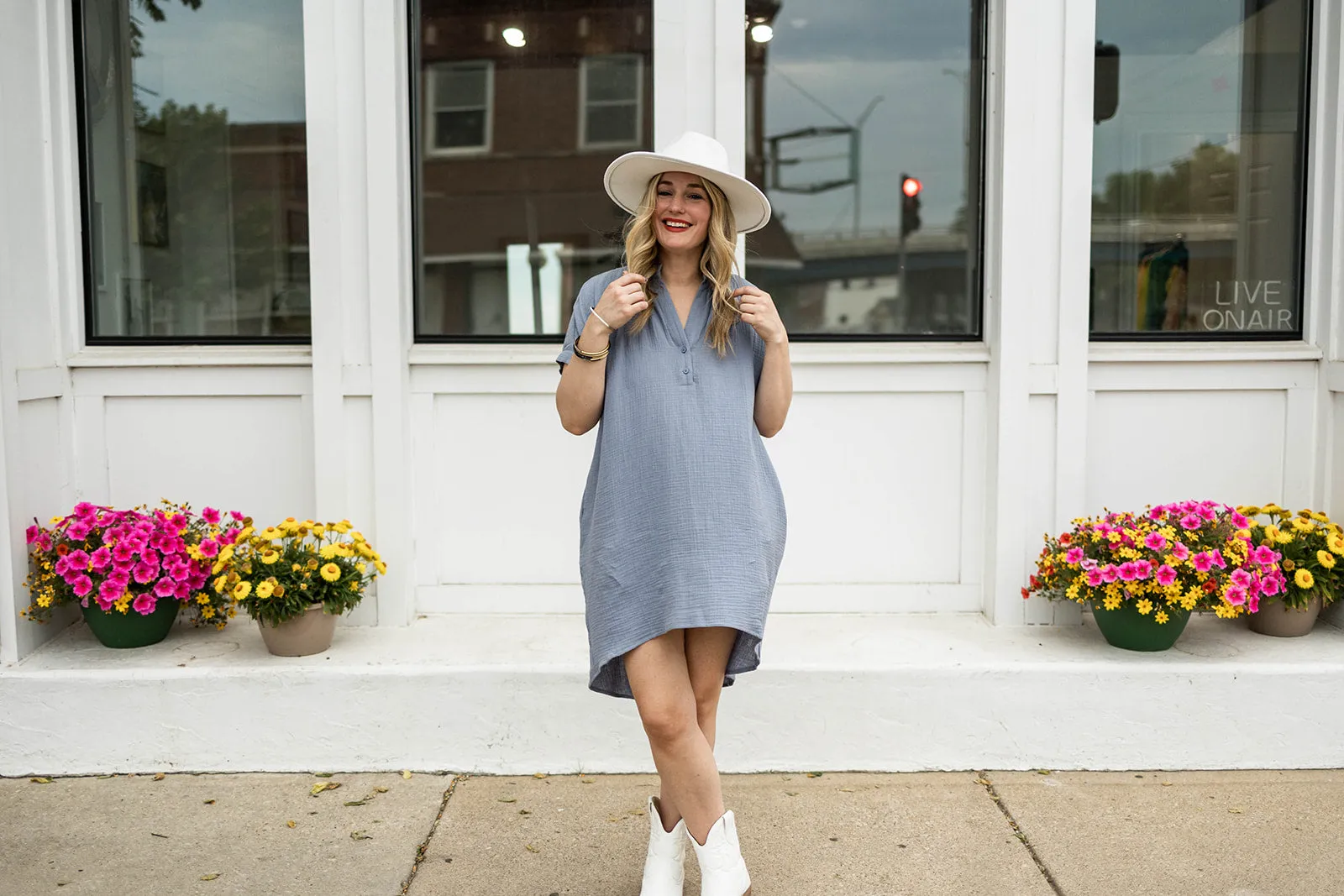 lourdes dress in blue