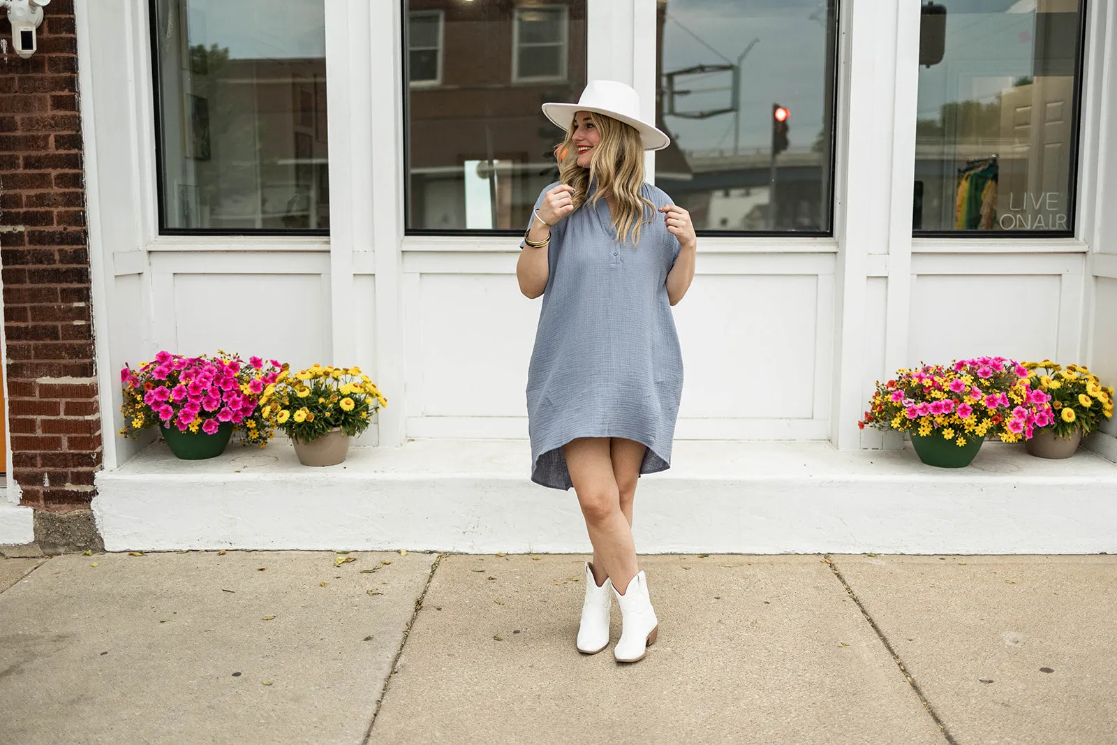 lourdes dress in blue