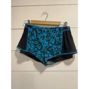 Lululemon Meshed Up Lined Shorts Blue Yoga Running Gym Sz 8