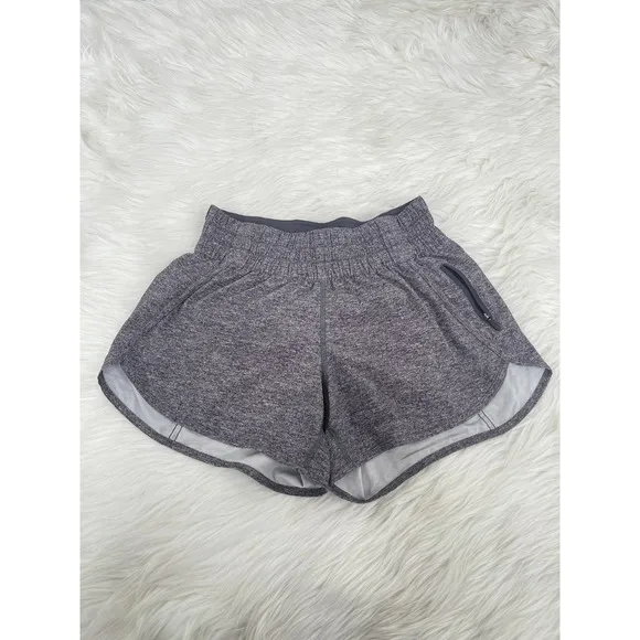 Lululemon Tracker Short V 4&quot; Heathered Black Sz 6 Swift Running