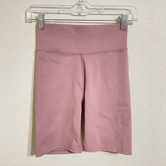Madewell MWL‎ Form High-Rise 7&quot; Biker Shorts in Mauve Size XS