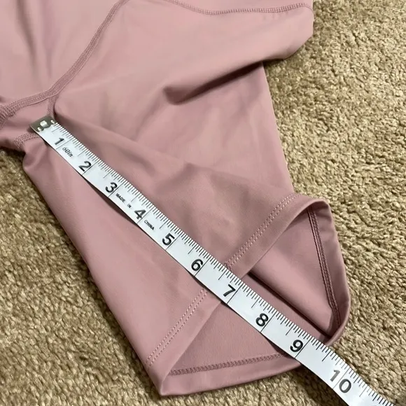 Madewell MWL‎ Form High-Rise 7&quot; Biker Shorts in Mauve Size XS