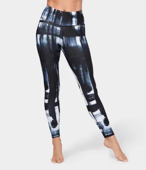 Manduka Apparel - Women's Brush Paint Legging - Blue Muti