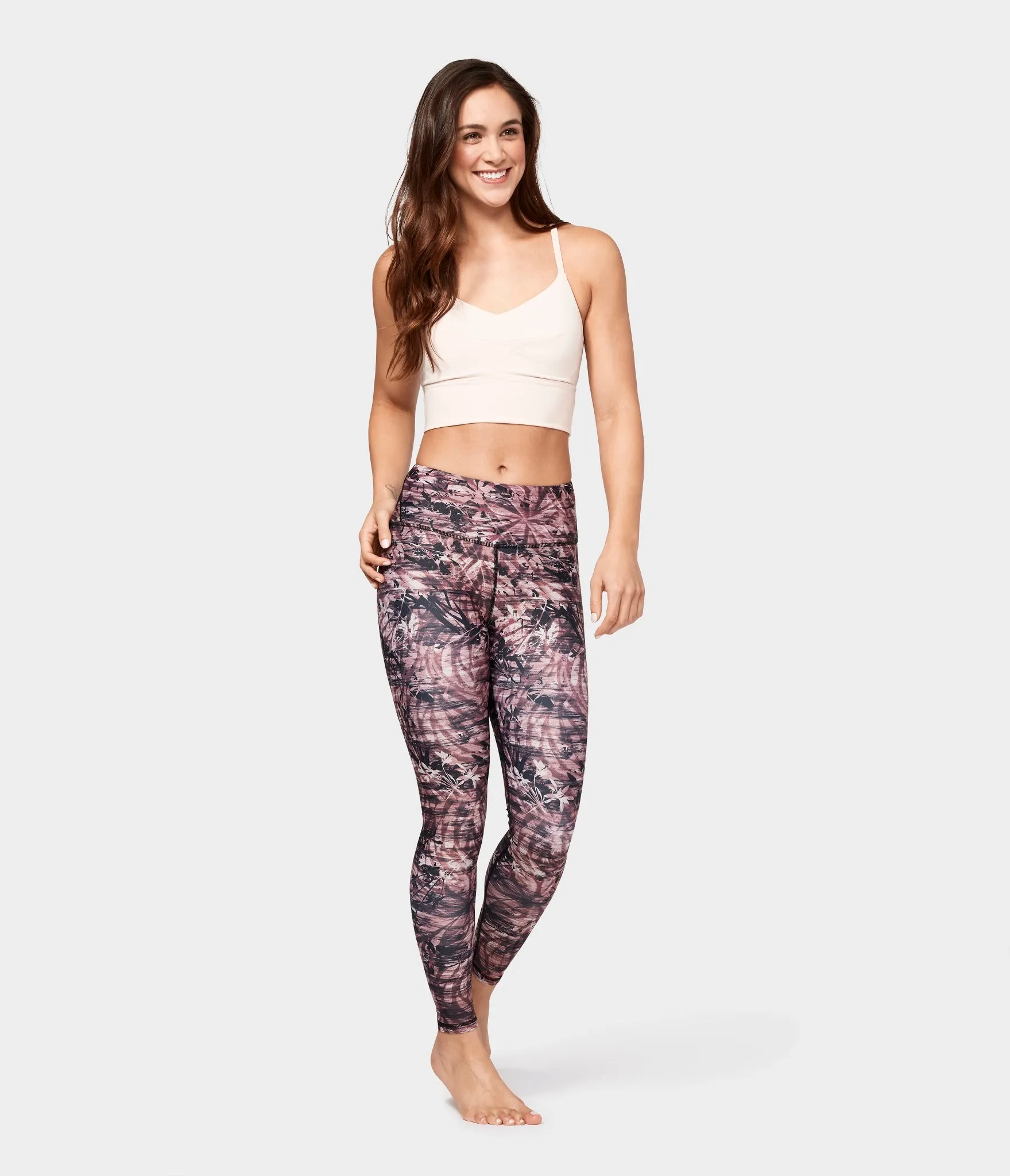 Manduka Apparel - Women's Floral Camo Legging - Fig Multi