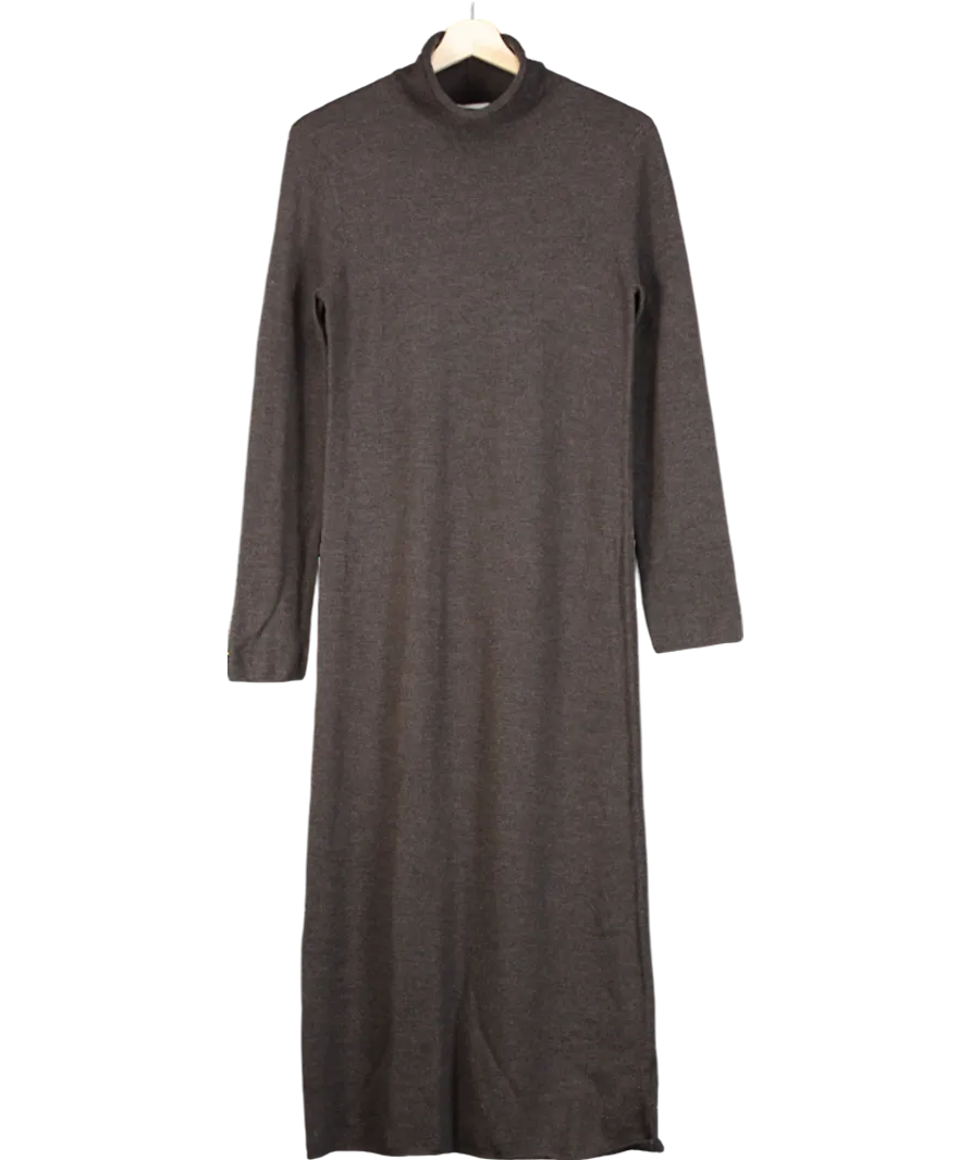 Marcela London Brown Roll Neck Knit Maxi Dress UK L
