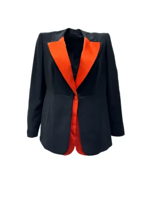 Marina Rinaldi Women's Black Chicca Button Closure Blazer NWT