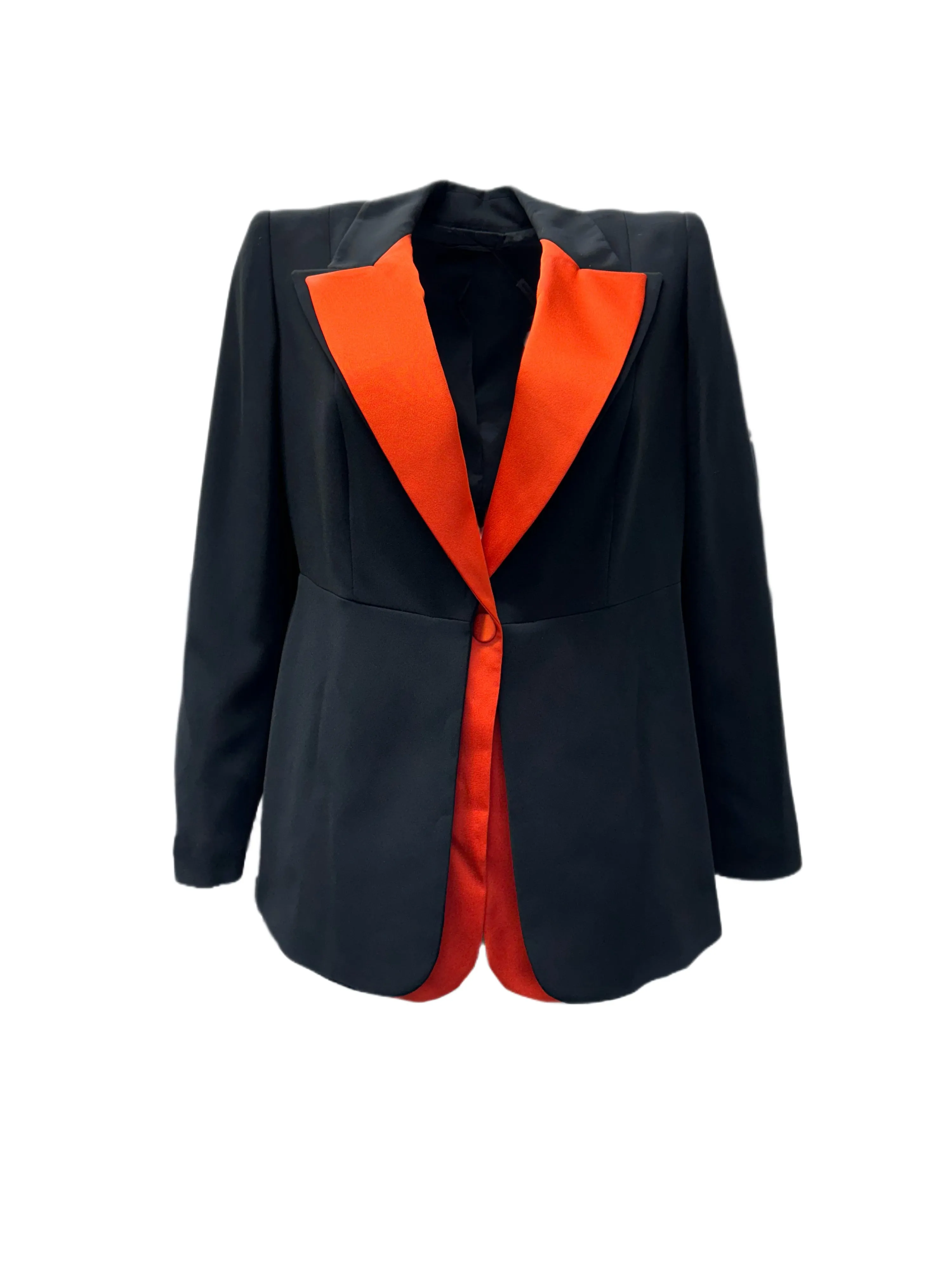 Marina Rinaldi Women's Black Chicca Button Closure Blazer NWT