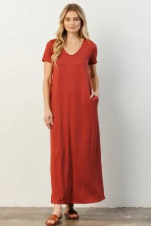 Marsal V Neck Side Slit Maxi