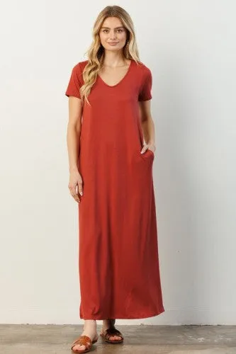 Marsal V Neck Side Slit Maxi