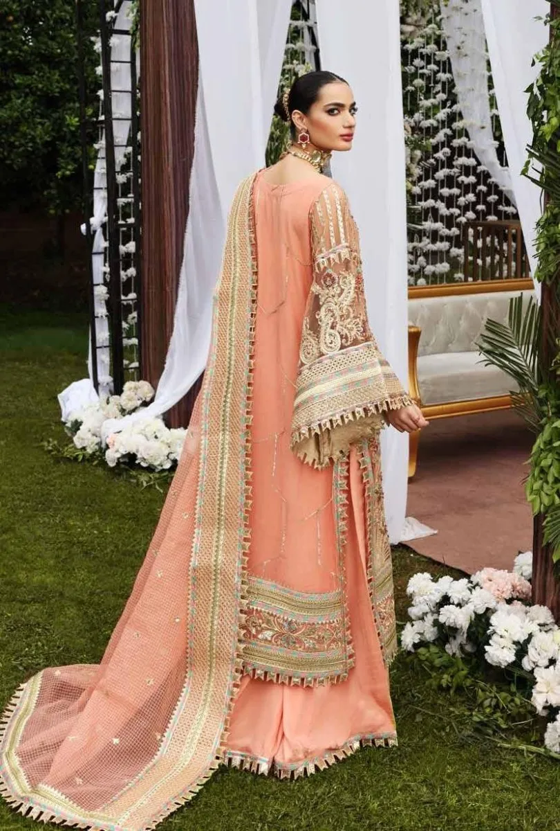Maryum N Maria Shamrock Embroidered Net Suits Unstitched 3 Piece (SFD0055 Day Dream)