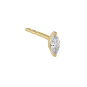 Mini Diamond Marquise Stud Earring 14K
