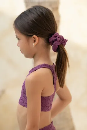 Mini Mimi Scrunchie - Textured Leopard Grape