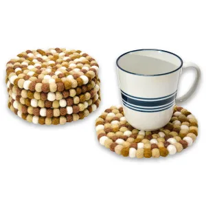 Mini Round Ball Mat- Brown & White