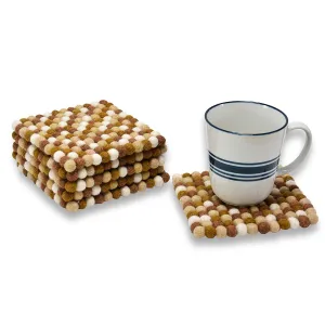 Mini Square Ball Mat- Brown & White