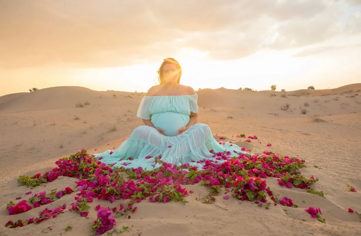 Mint off the shoulder maxi dress