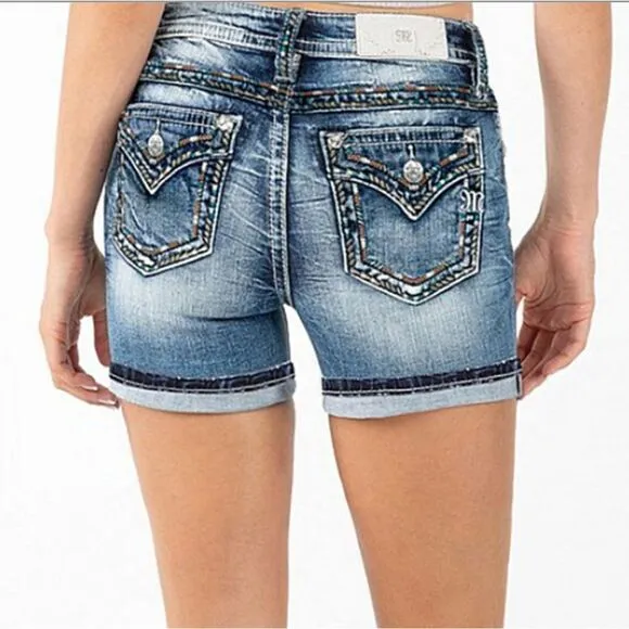 Miss Me Mid-Rise Mid Length Shorts Size 26
