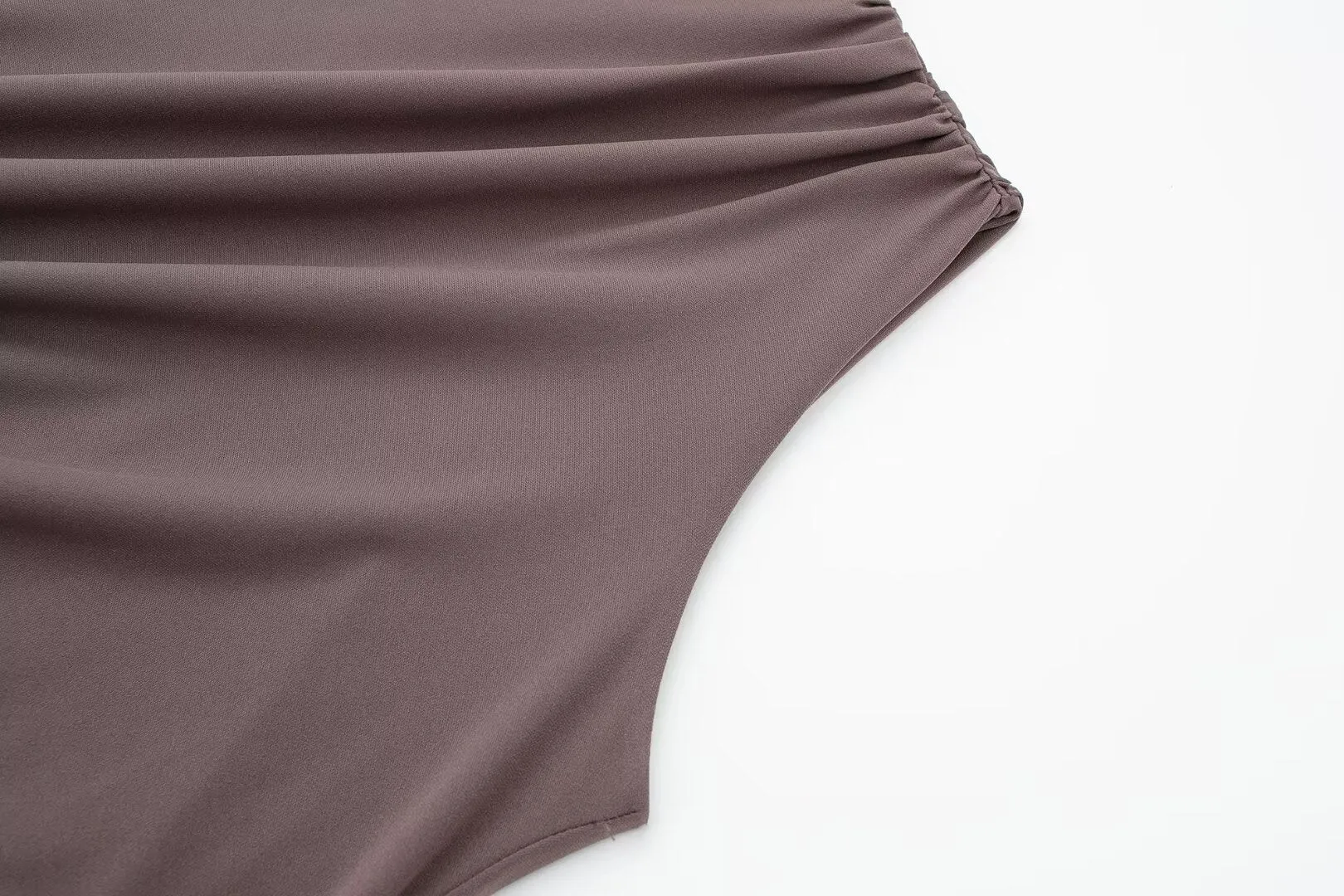 Mock Neck Ruched Maxi Dress