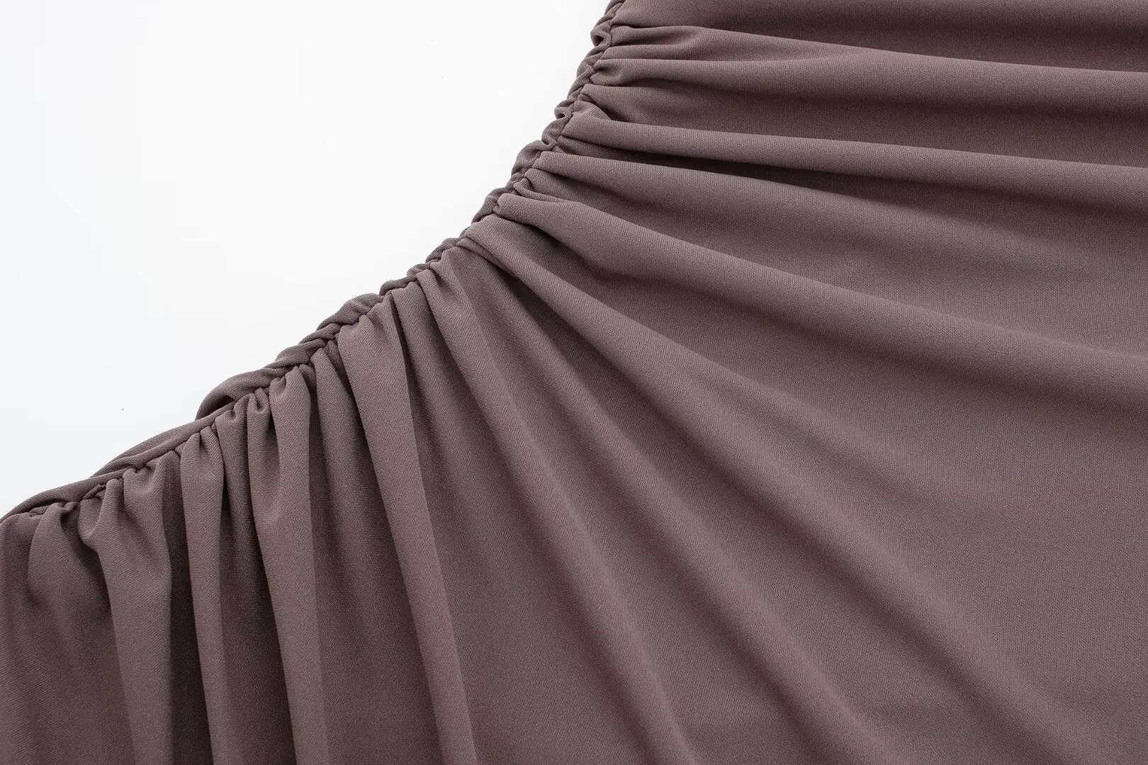 Mock Neck Ruched Maxi Dress