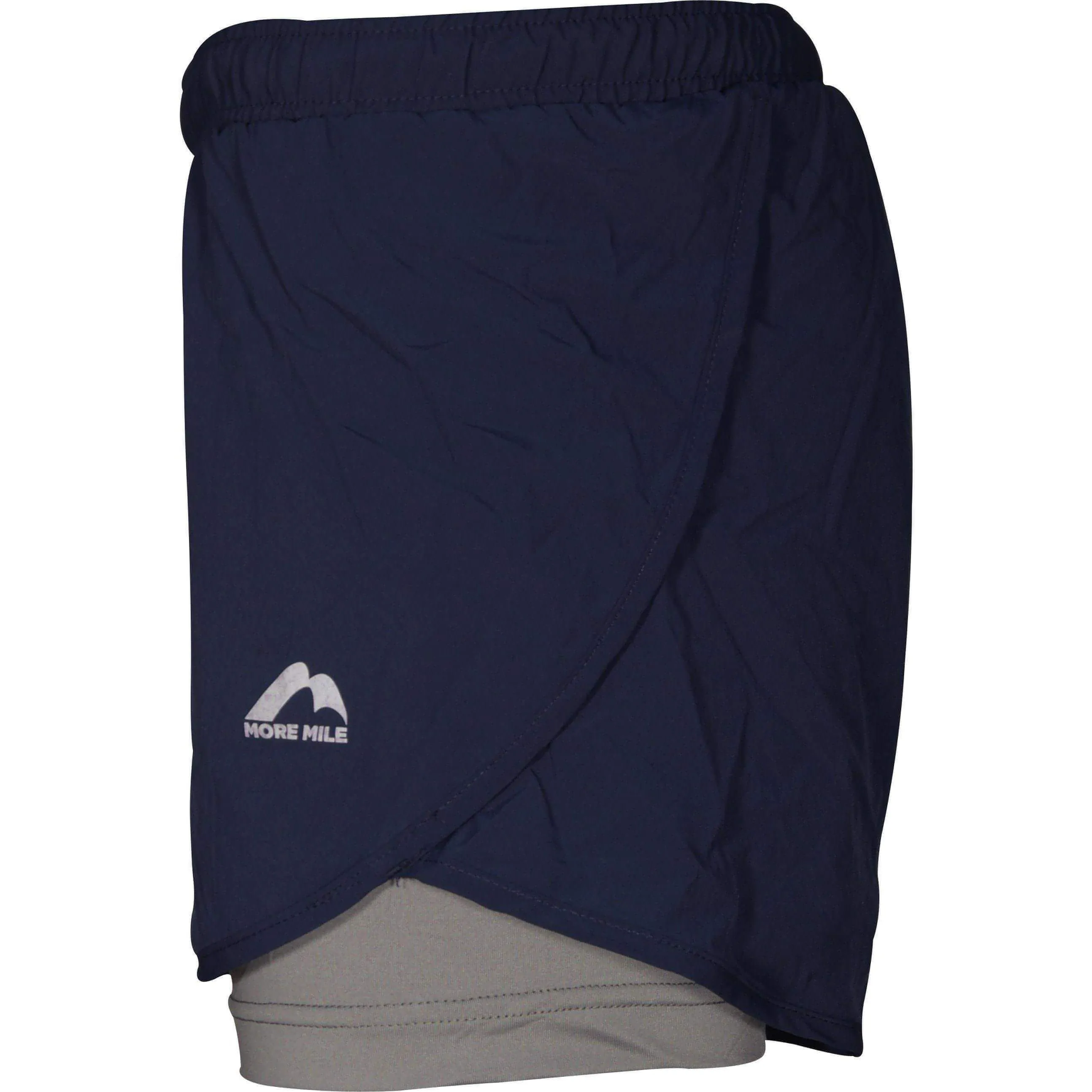 More Mile Conquer 2 in 1 Womens Running Shorts - Navy
