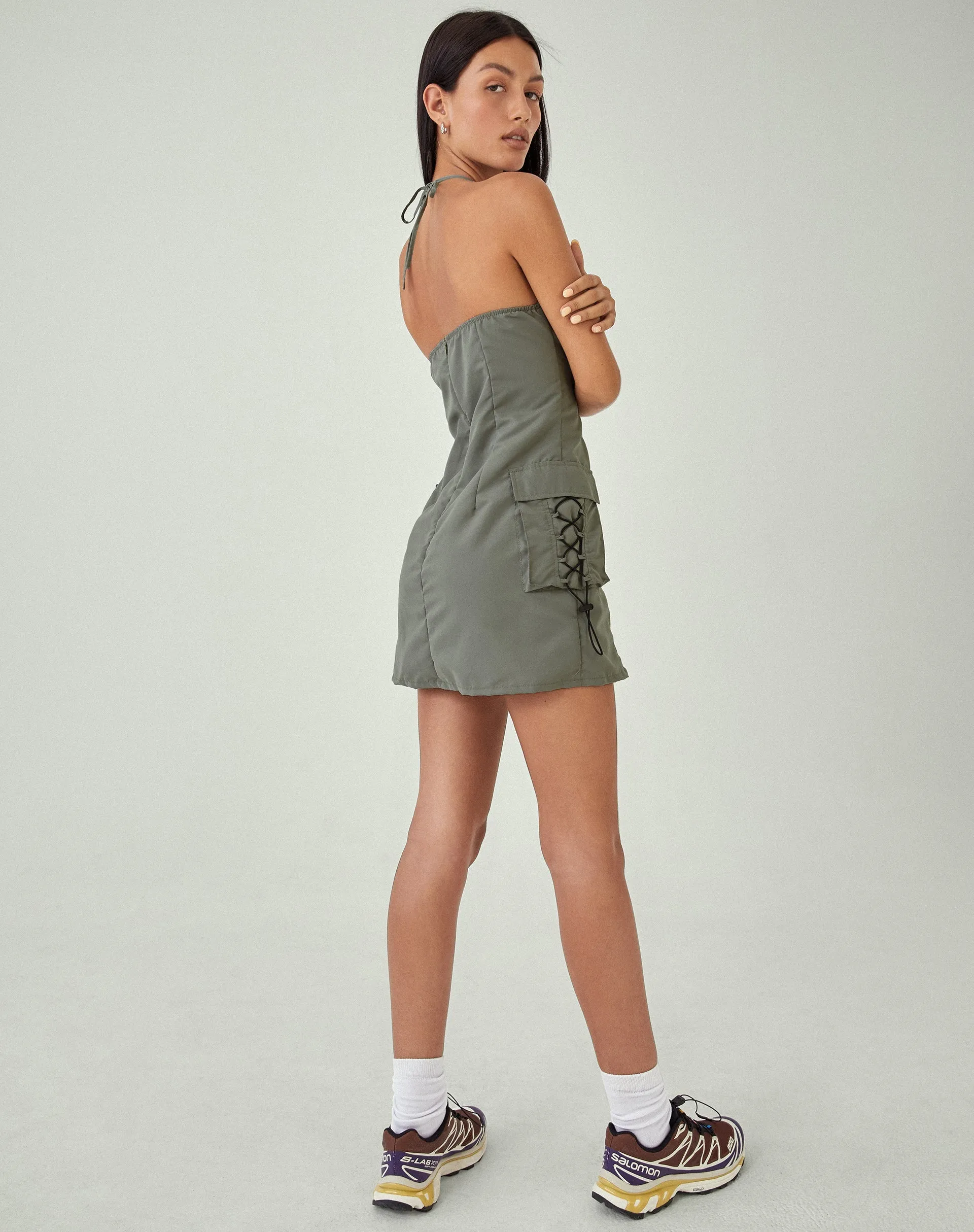 MOTEL X JACQUIE Schmidt Mini Dress in Grey