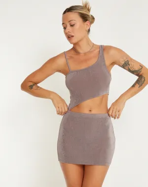 Natsumi Cut Out Mini Dress in Charcoal