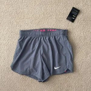 NEW Nike FLEX Dri-Fit Two in One Running Shorts Grey Pink Small Spandex S NWT
