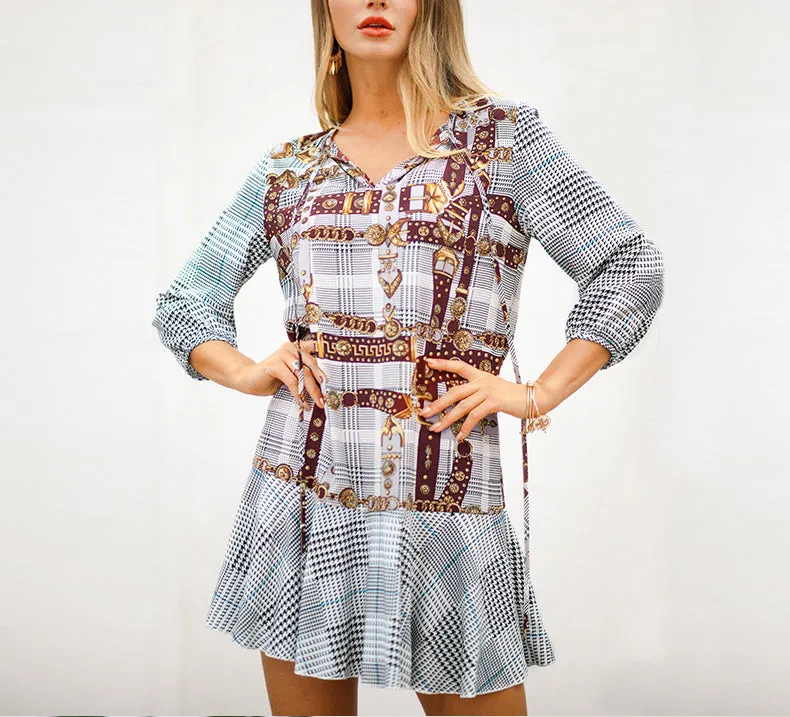 New V-neck Short Dress