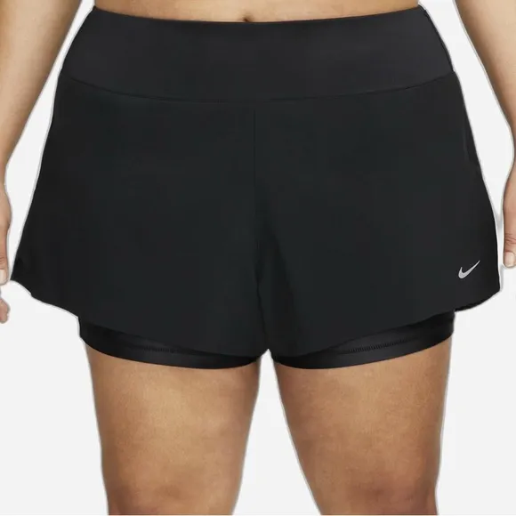 Nike Shorts Built In Biker 2-in-1 Swift Dri-FIT MR 3” Cellphone Pocket Black