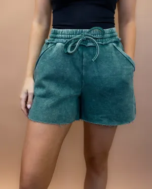 Nora Drawstring Shorts in DK Green