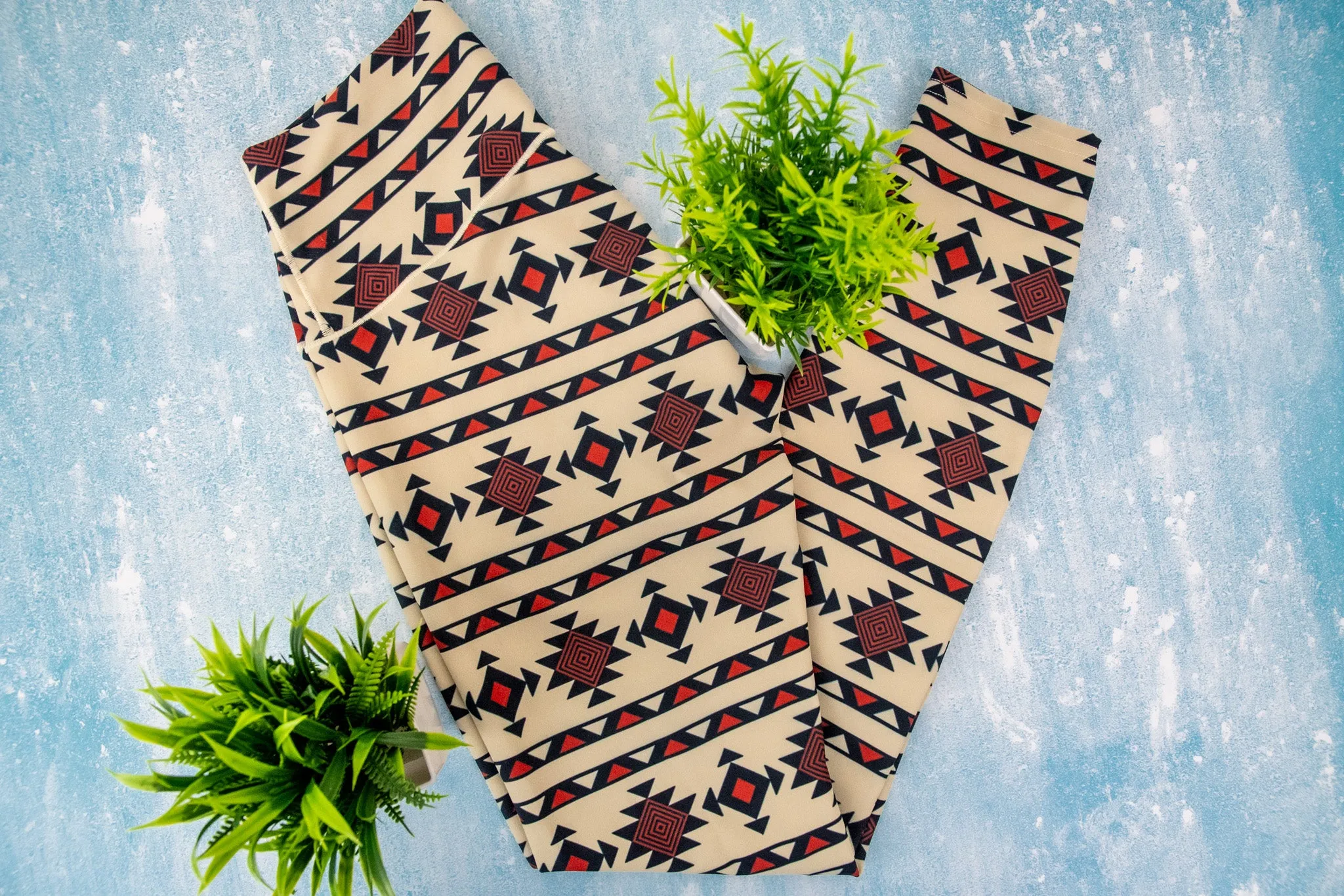 Oatmeal Aztec Yoga Pants *FINAL SALE*