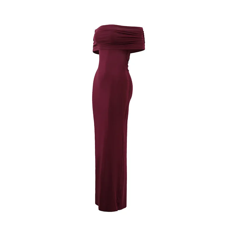 Off Shoulder Open Back Maxi Dress
