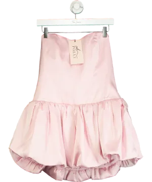 Oh Polly Pink Lace-up Bubble Hem Corset Mini Dress UK 14