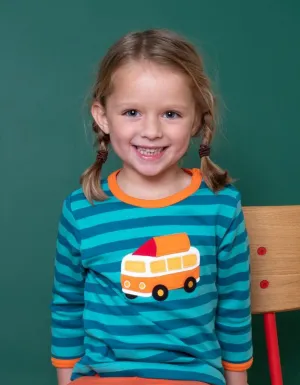 Organic Campervan Applique Long-Sleeved T-Shirt