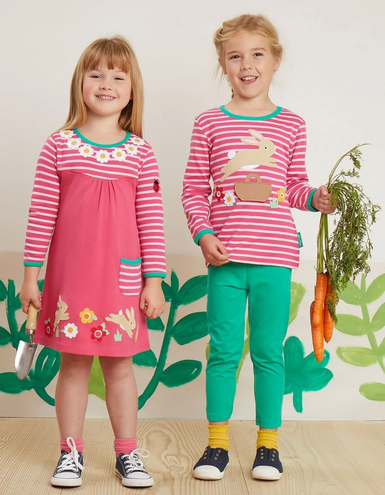 Organic Leaping Bunny Applique T-Shirt